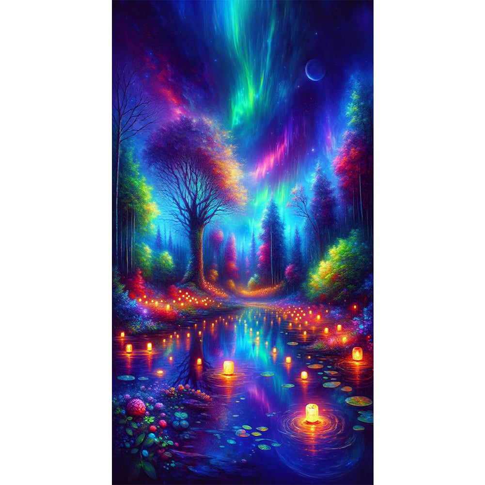 Colorful Aurora And Lights - Full Round Drill Diamond Painting 40*70CM