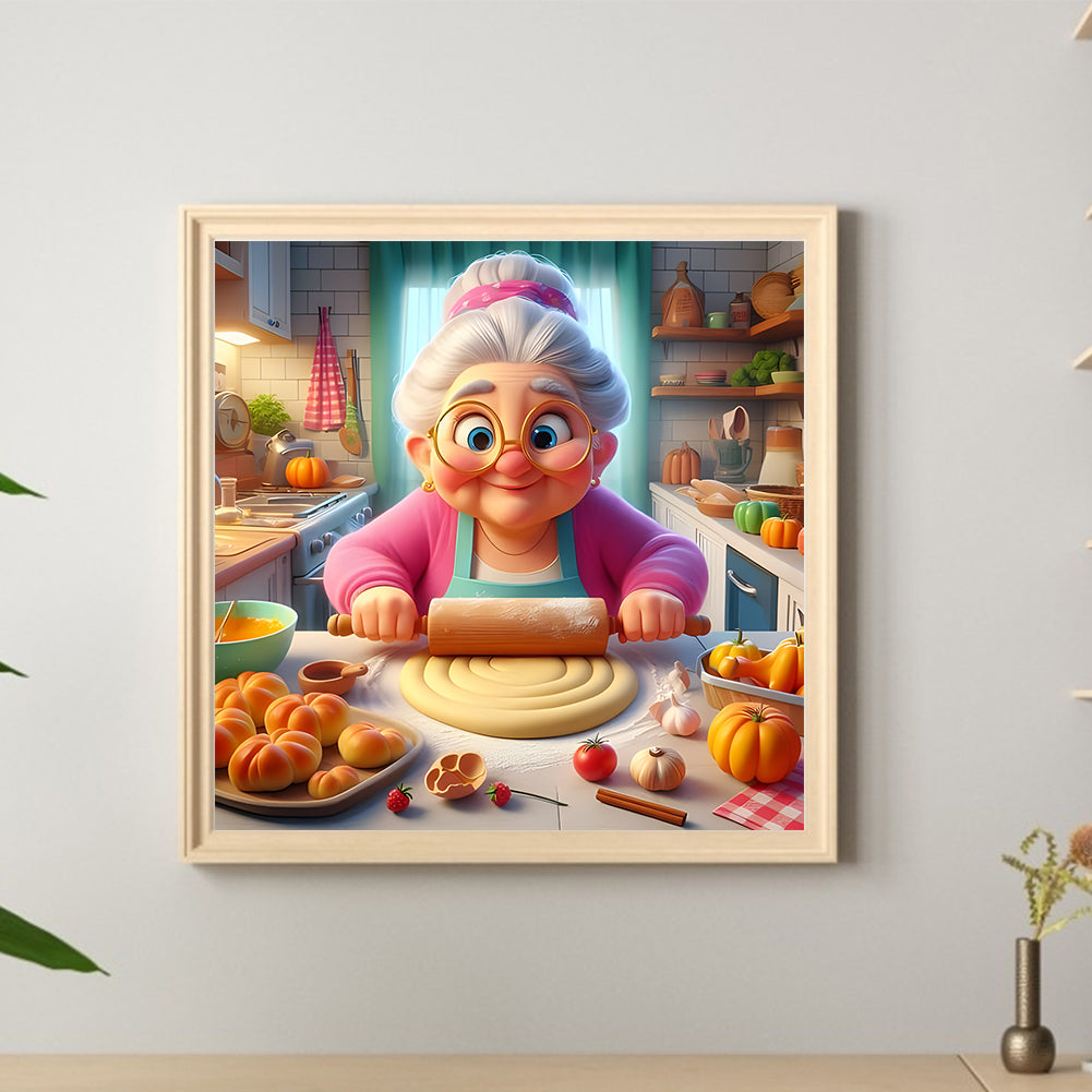 Baking Granny - Full Round Drill Diamond Painting 40*40CM
