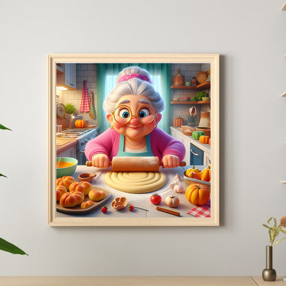 Baking Granny - Full Round Drill Diamond Painting 40*40CM