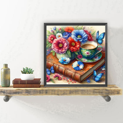 Bouquet Coffee Butterfly - Full Round Drill Diamond Painting 30*30CM