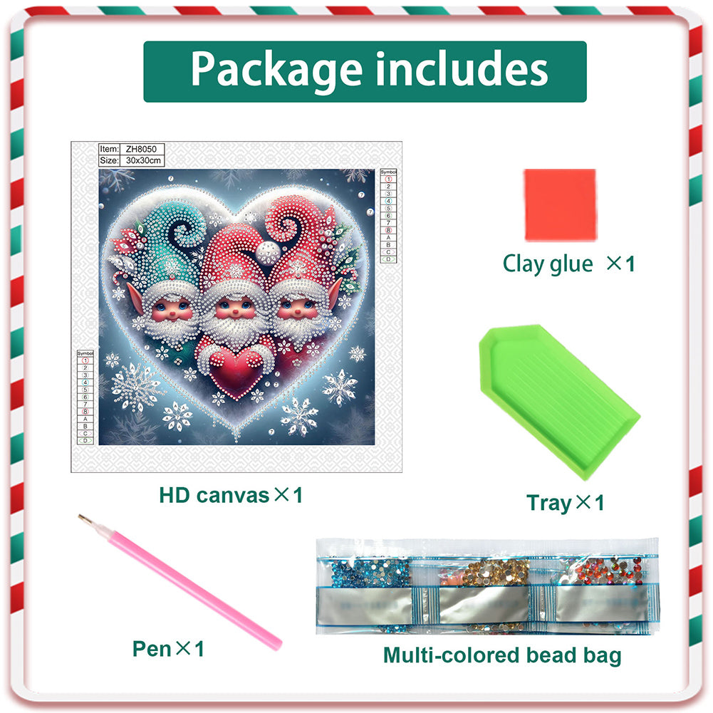Christmas Gnome - Partial Special-Shaped Drill Diamond Painting 30*30CM