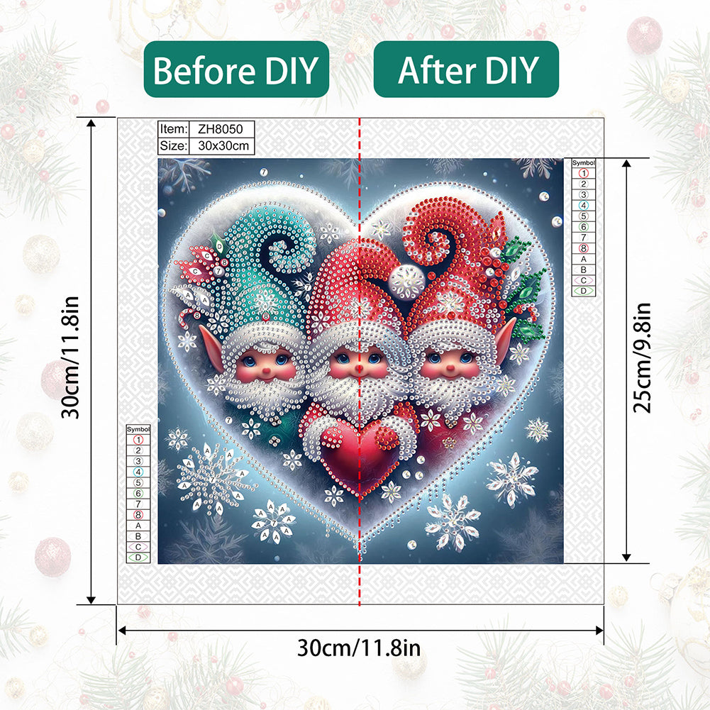 Christmas Gnome - Partial Special-Shaped Drill Diamond Painting 30*30CM