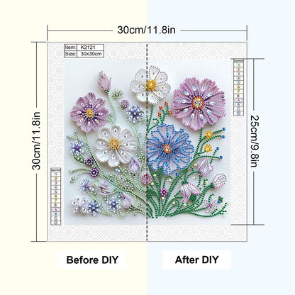 Paper Quilling Flowers - Partial Special-Shaped Drill Diamond Painting 30*30CM