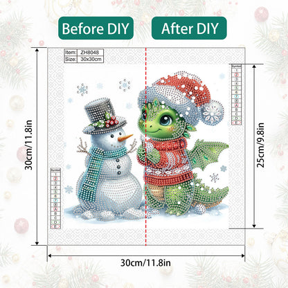 Christmas Pterosaur - Partial Special-Shaped Drill Diamond Painting 30*30CM