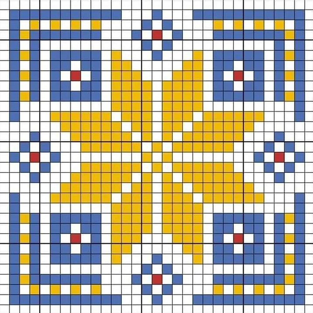 Blue And Yellow Mosaic - Full Square Drill Diamond Painting 30*30CM
