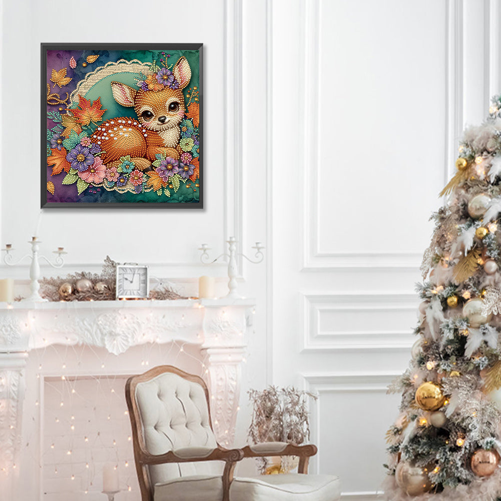 Fall Elk - Partial Special-Shaped Drill Diamond Painting 30*30CM