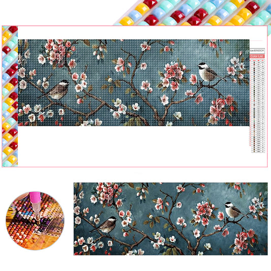 Flower And Bird Painting - Full Square Drill Diamond Painting 80*30CM
