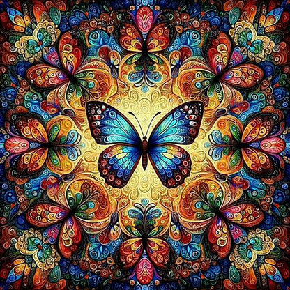 Butterfly Mandala - Full Round Drill Diamond Painting 40*40CM