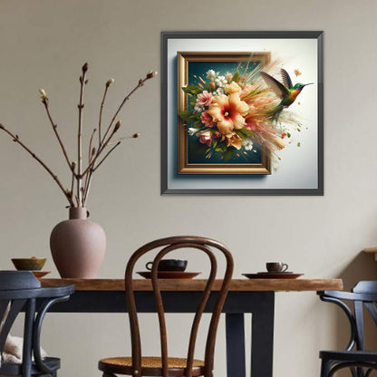 Little Hummingbird Running Out Of The Frame - Full Round Drill Diamond Painting 40*40CM