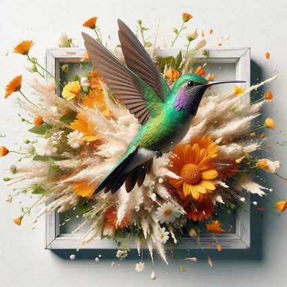 Hummingbird Running Out Of The Frame - Full Round Drill Diamond Painting 40*40CM