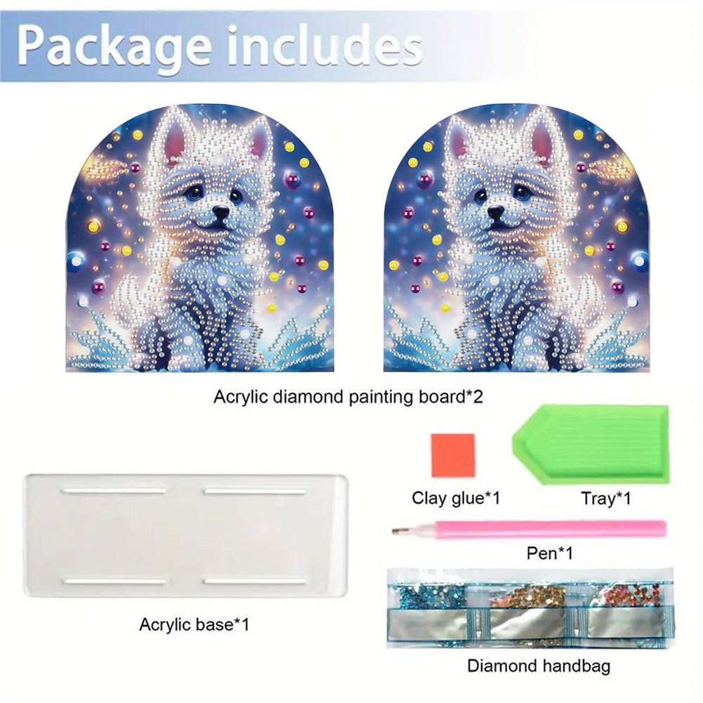 Acrylic Puppy Diamond Painting Napkin Rack Diamond Art Paper Towel Holder