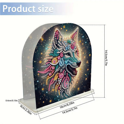 Acrylic Wolf Diamond Painting Napkin Rack Diamond Art Paper Towel Holder