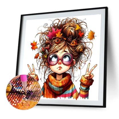 Autumn Girl - Full Round Drill Diamond Painting 40*40CM