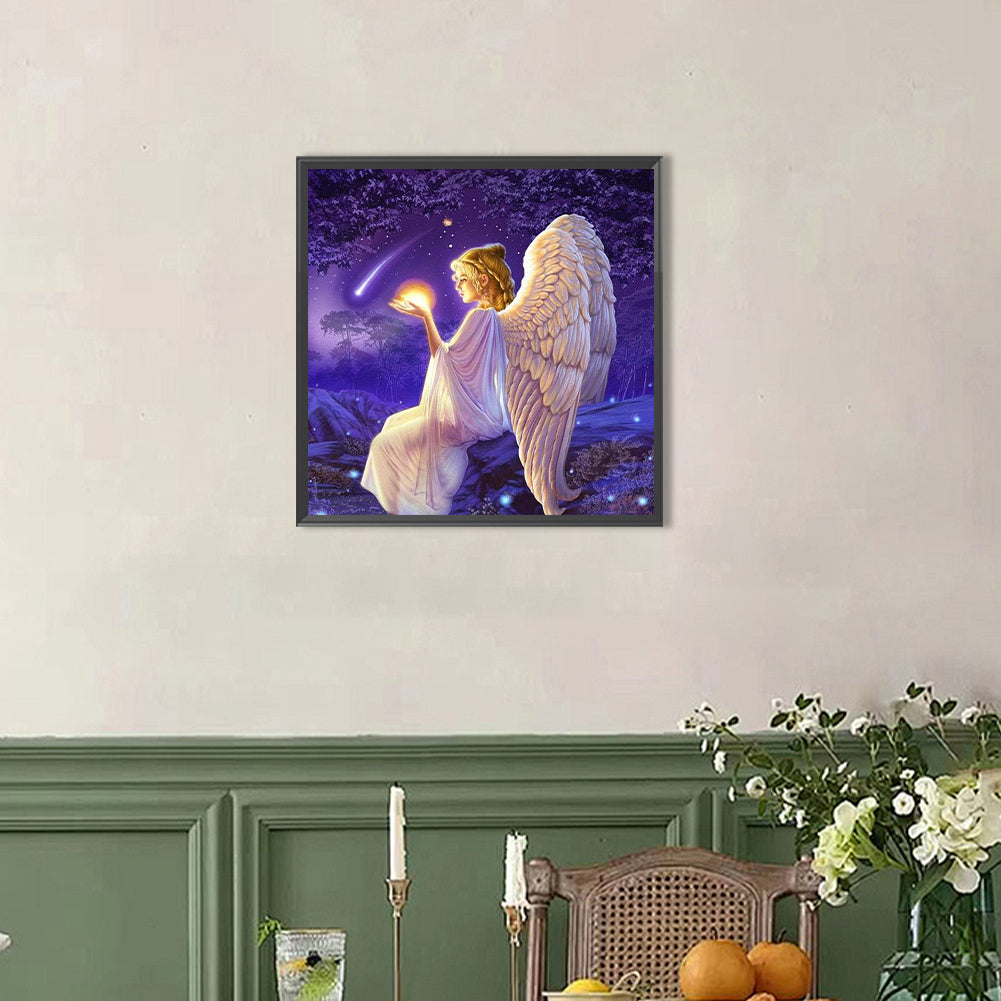 Angels In The Night Sky - Full AB Round Drill Diamond Painting 40*40CM
