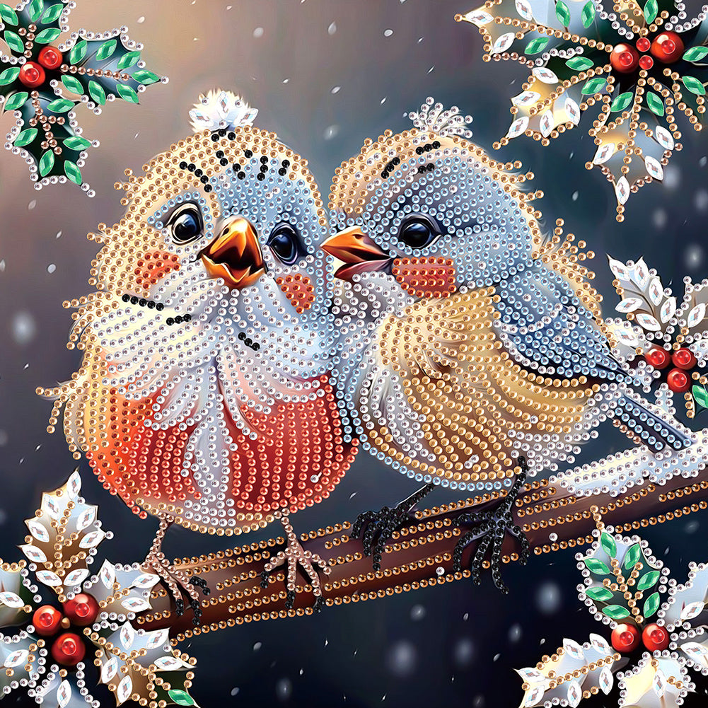 Christmas Bird - Partial Special-Shaped Drill Diamond Painting 30*30CM