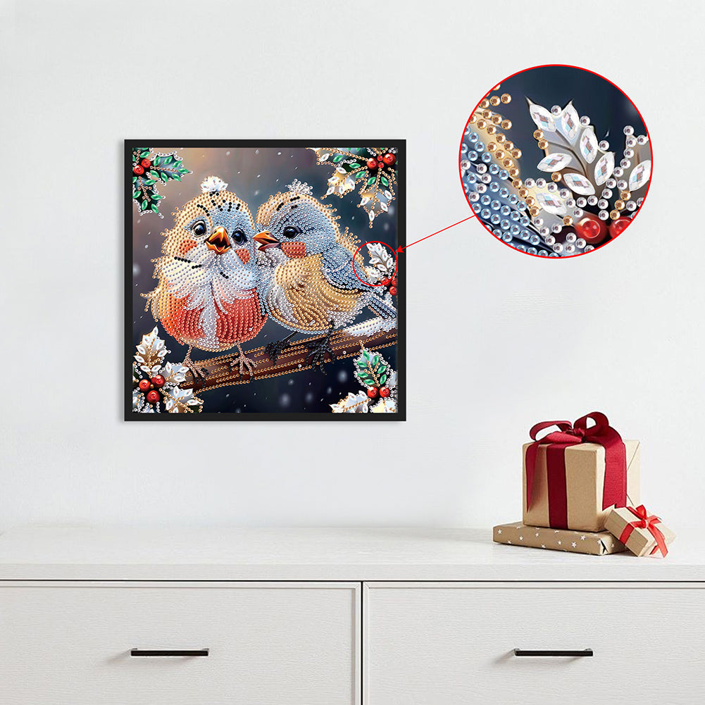Christmas Bird - Partial Special-Shaped Drill Diamond Painting 30*30CM