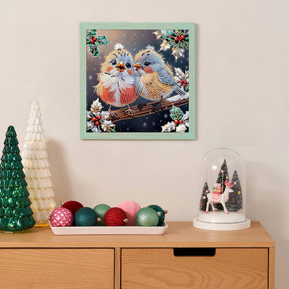 Christmas Bird - Partial Special-Shaped Drill Diamond Painting 30*30CM