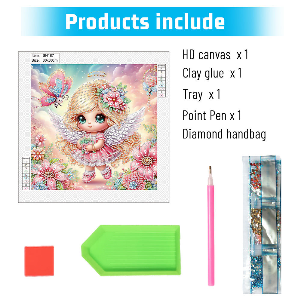 Angel - Partial Special-Shaped Drill Diamond Painting 30*30CM