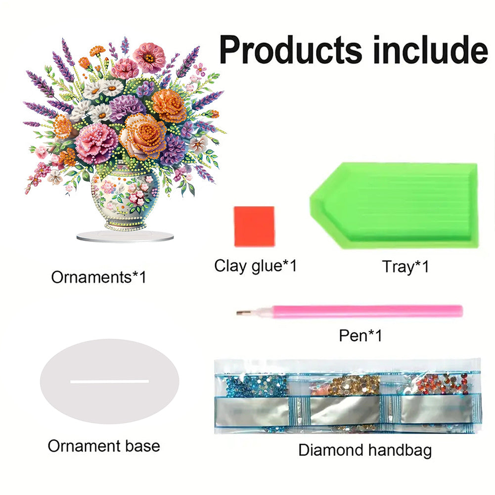 Flower Bouquet Table Top Diamond Painting Ornament Kits Home Decor (Flower B)