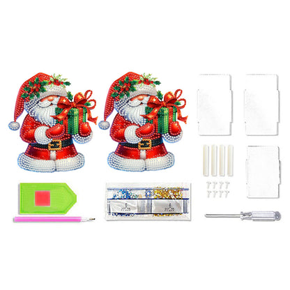Acrylic Special Shape Double Side Santa Claus Diamond Painting Pencil Holder