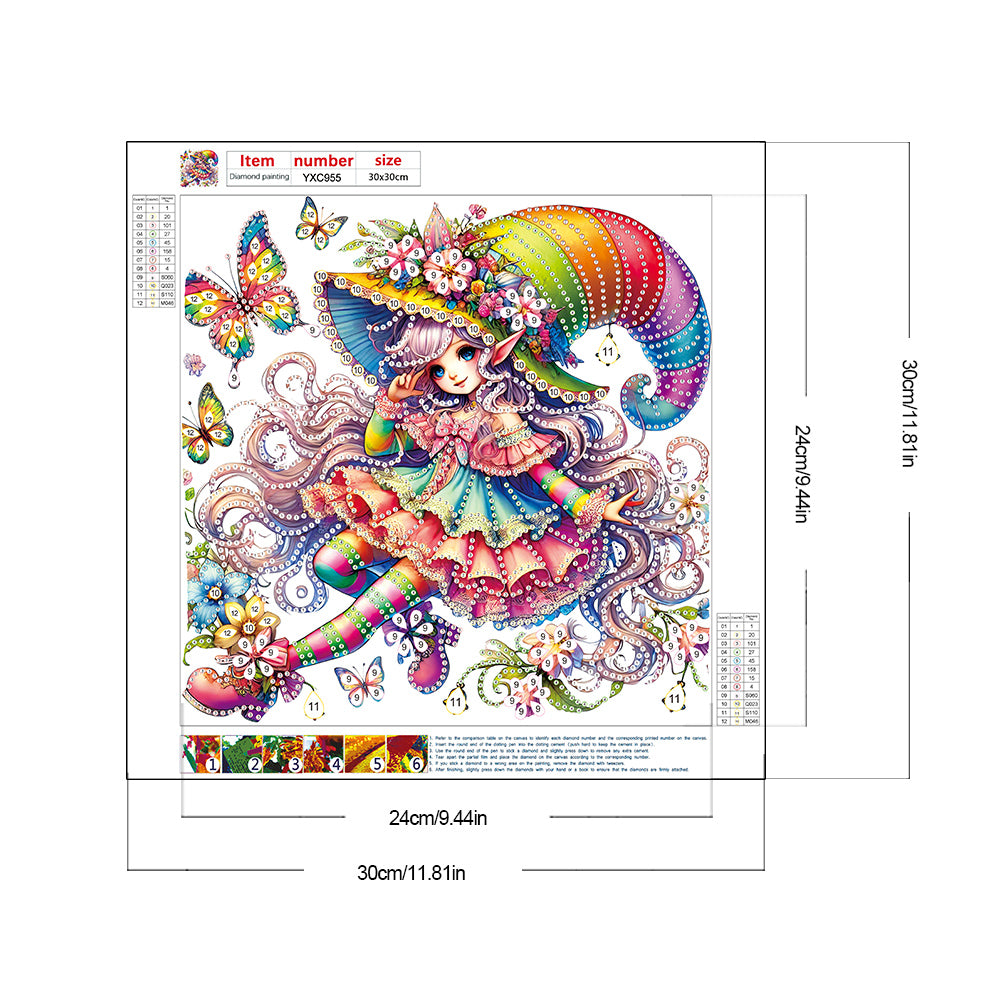 Spring Garden Girl - Partial Special-Shaped Drill Diamond Painting 30*30CM
