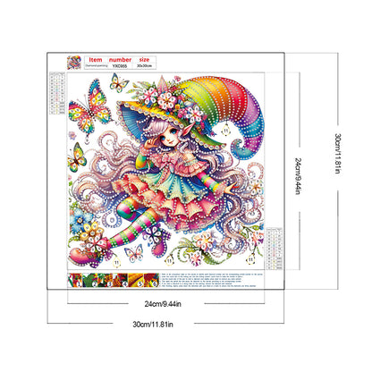 Spring Garden Girl - Partial Special-Shaped Drill Diamond Painting 30*30CM