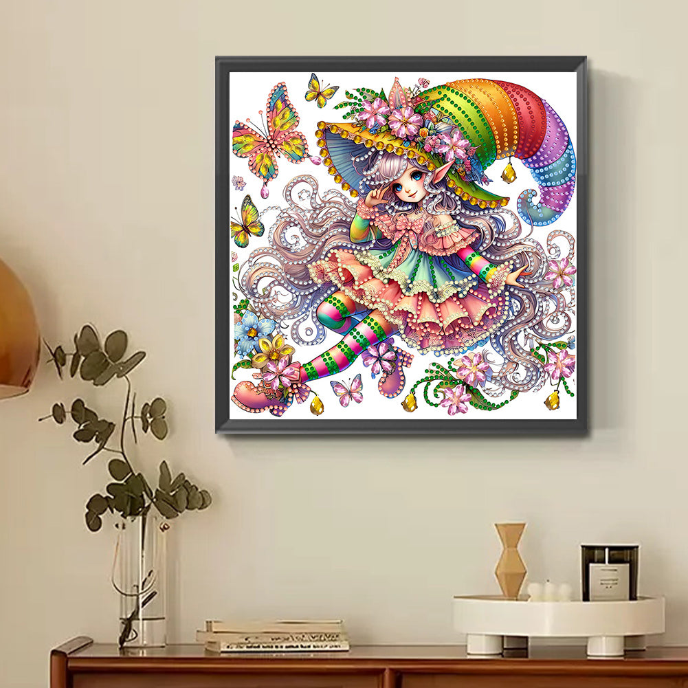 Spring Garden Girl - Partial Special-Shaped Drill Diamond Painting 30*30CM