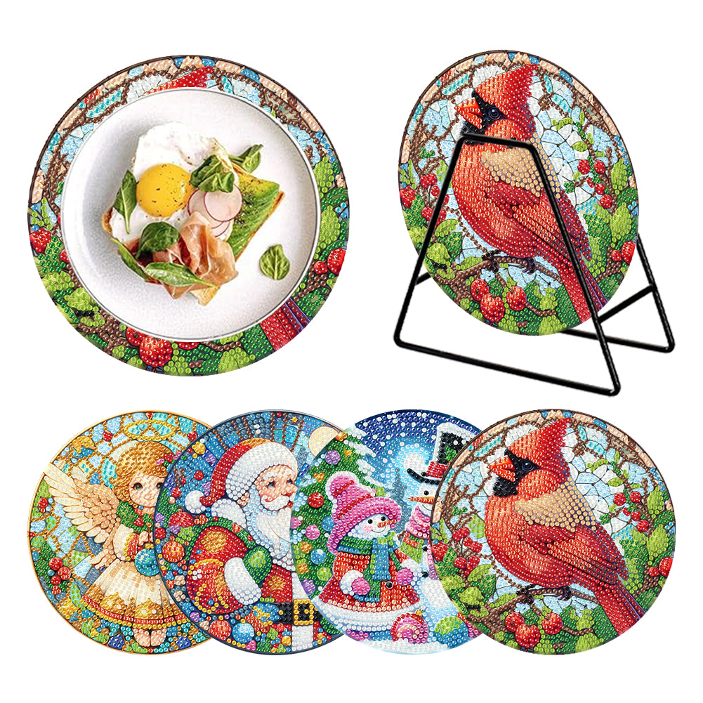 Acrylic Merry Christmas Diamond Painting Placemats DIY Diamond Dot Kits