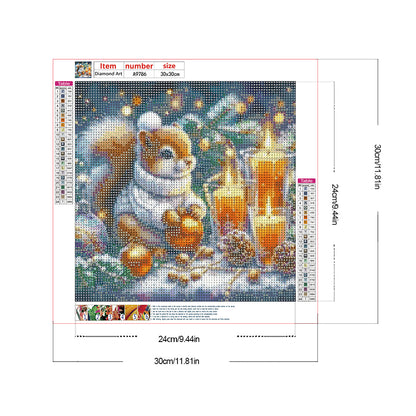 Little Squirrel'S Winter Night - Full Round Drill Diamond Painting 30*30CM