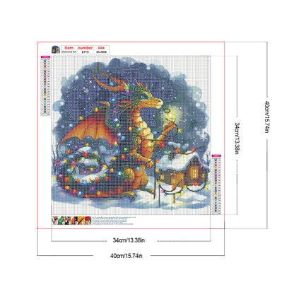 Dragon And Snow House - Full Round Drill Diamond Painting 40*40CM