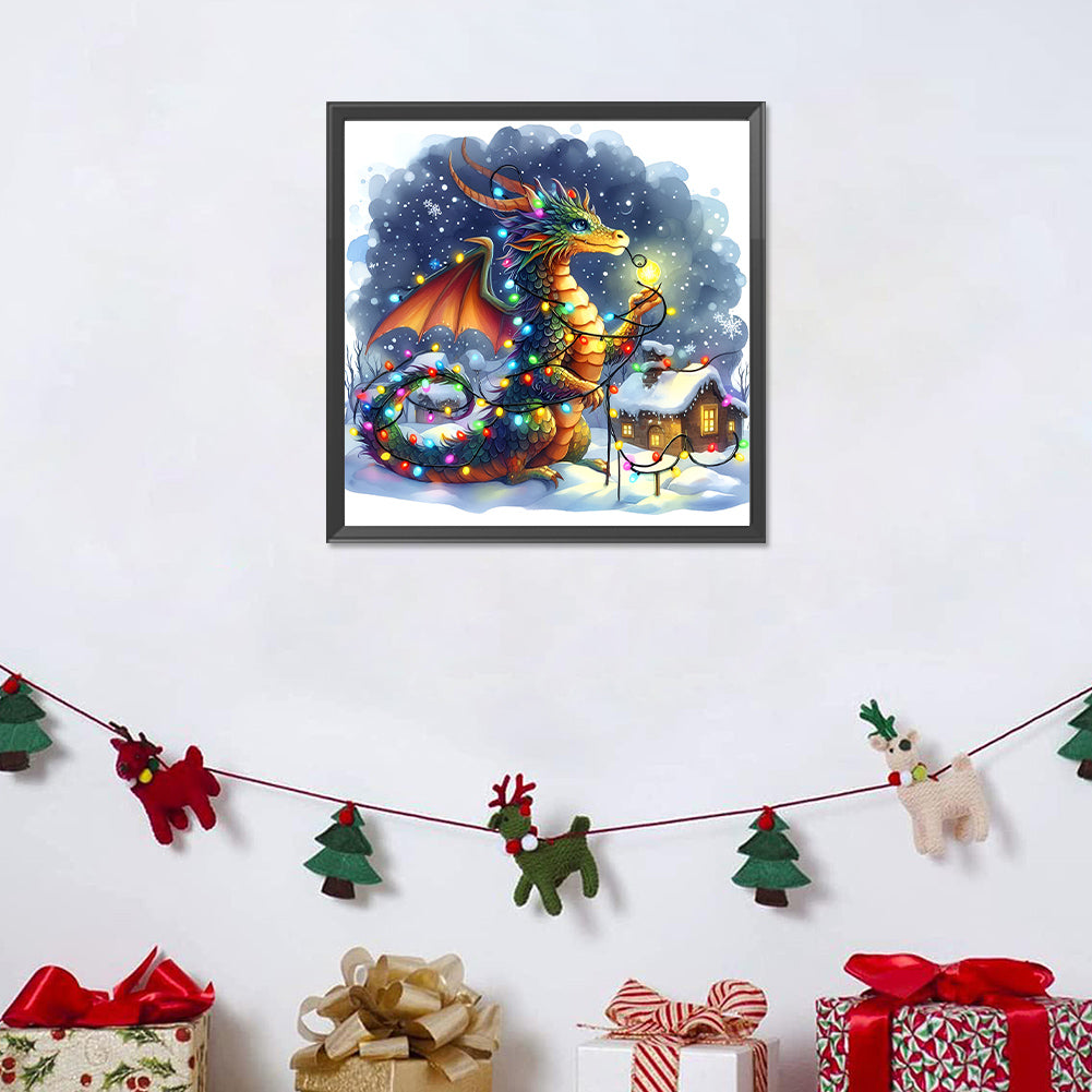 Dragon And Snow House - Full Round Drill Diamond Painting 40*40CM