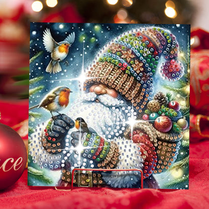 6Pcs Christmas Goblin Handmade Diamond Painting Greeting Card for Adults