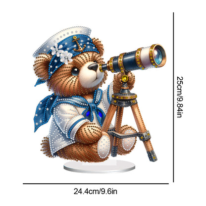 Acrylic Special Shape Sailing Bear DIY Diamond Painting Desktop Ornaments