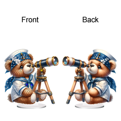 Acrylic Special Shape Sailing Bear DIY Diamond Painting Desktop Ornaments