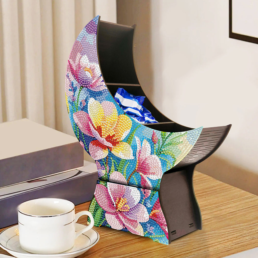 Flowers Diamond Painting Storage Box Resin Sundries Holder Case for Desktop