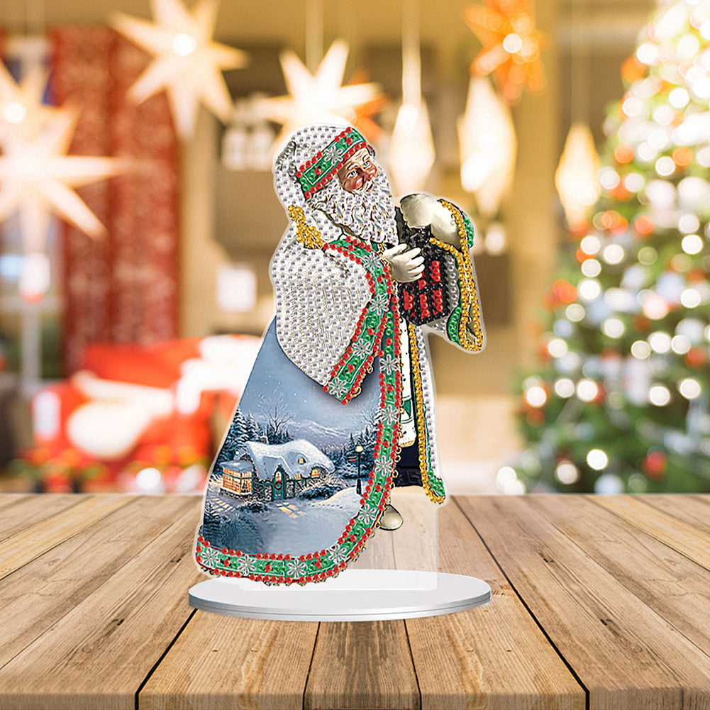 Christmas Santa Claus Diamond Painting Desktop Decors for Home Office Decor