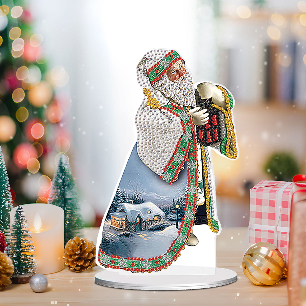 Christmas Santa Claus Diamond Painting Desktop Decors for Home Office Decor