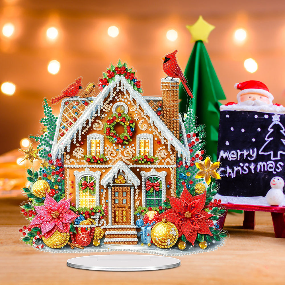 Acrylic Special Shape Cookie House DIY Diamond Painting Desktop Ornaments