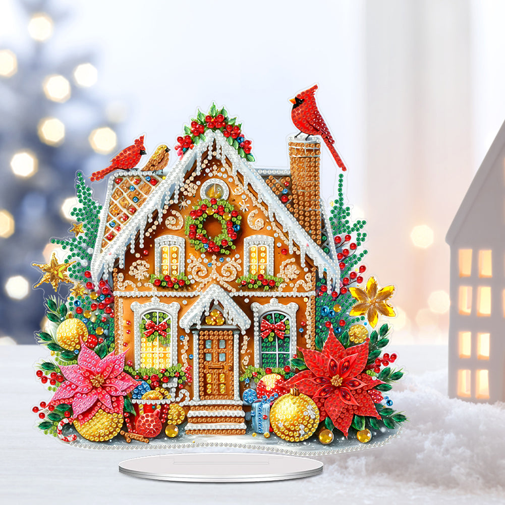 Acrylic Special Shape Cookie House DIY Diamond Painting Desktop Ornaments
