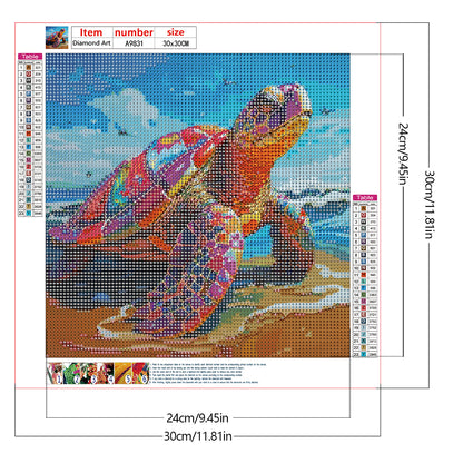 Sea Turtles - Full Round Drill Diamond Painting 30*30CM