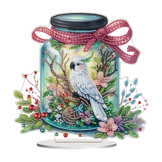 Acrylic Special Shape Bird In The Bottle Diamond Painting Desktop Ornaments