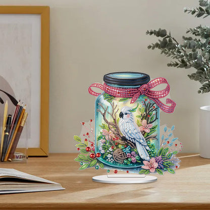 Acrylic Special Shape Bird In The Bottle Diamond Painting Desktop Ornaments