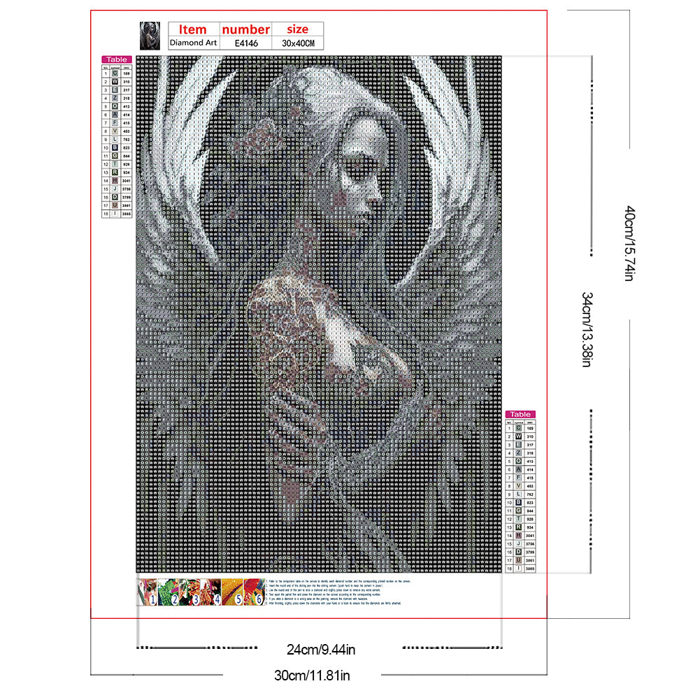 Dark Angel - Full Round Drill Diamond Painting 30*40CM