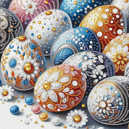 Floral Easter Eggs Pile - Partial Special-Shaped Drill Diamond Painting 30*30CM