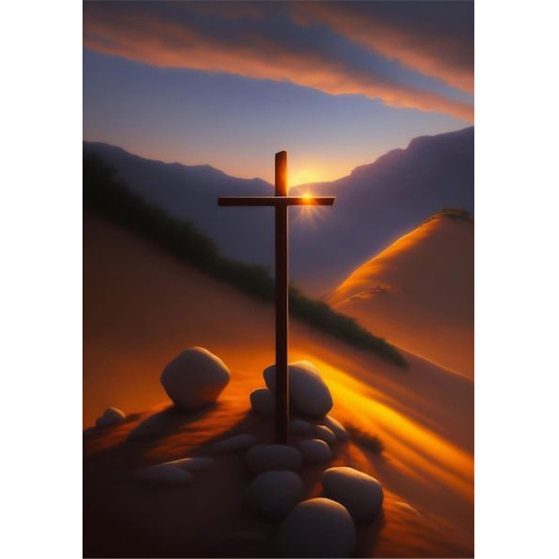 Desert Cross - Full Round Drill Diamond Painting 30*40CM