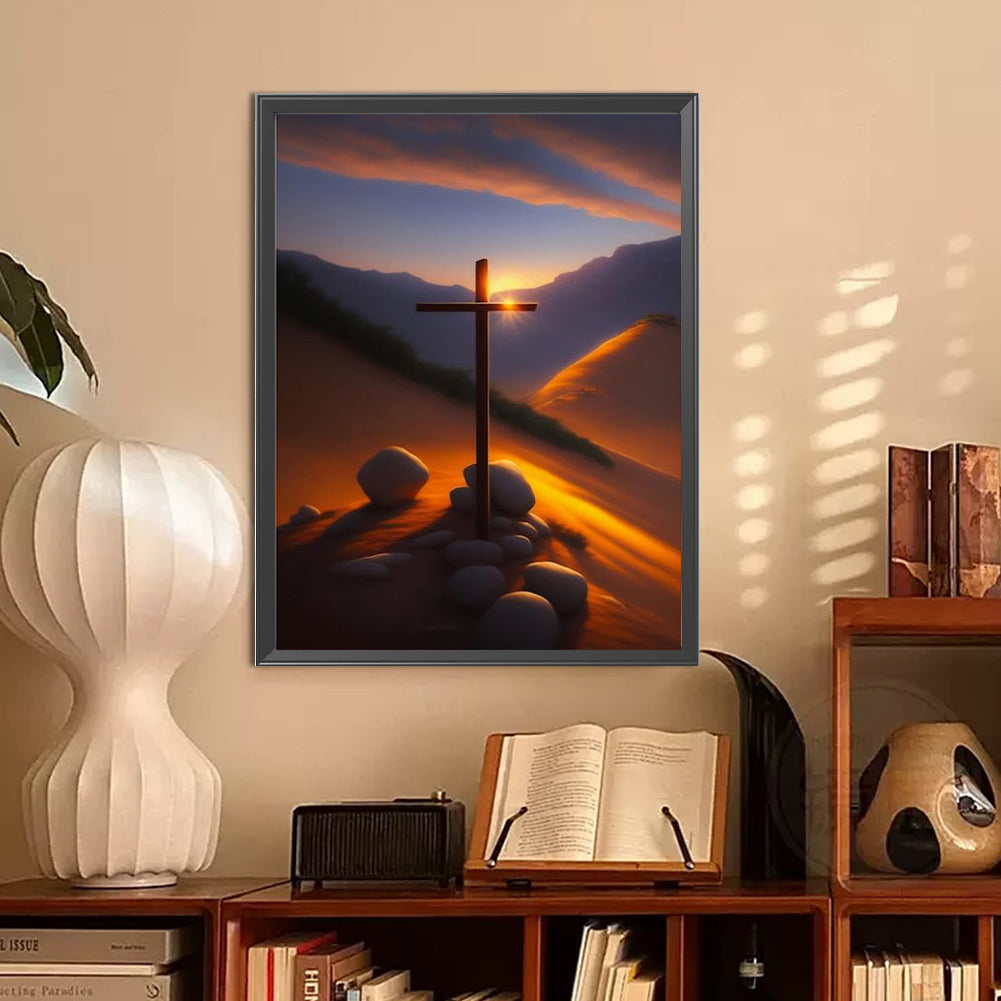 Desert Cross - Full Round Drill Diamond Painting 30*40CM