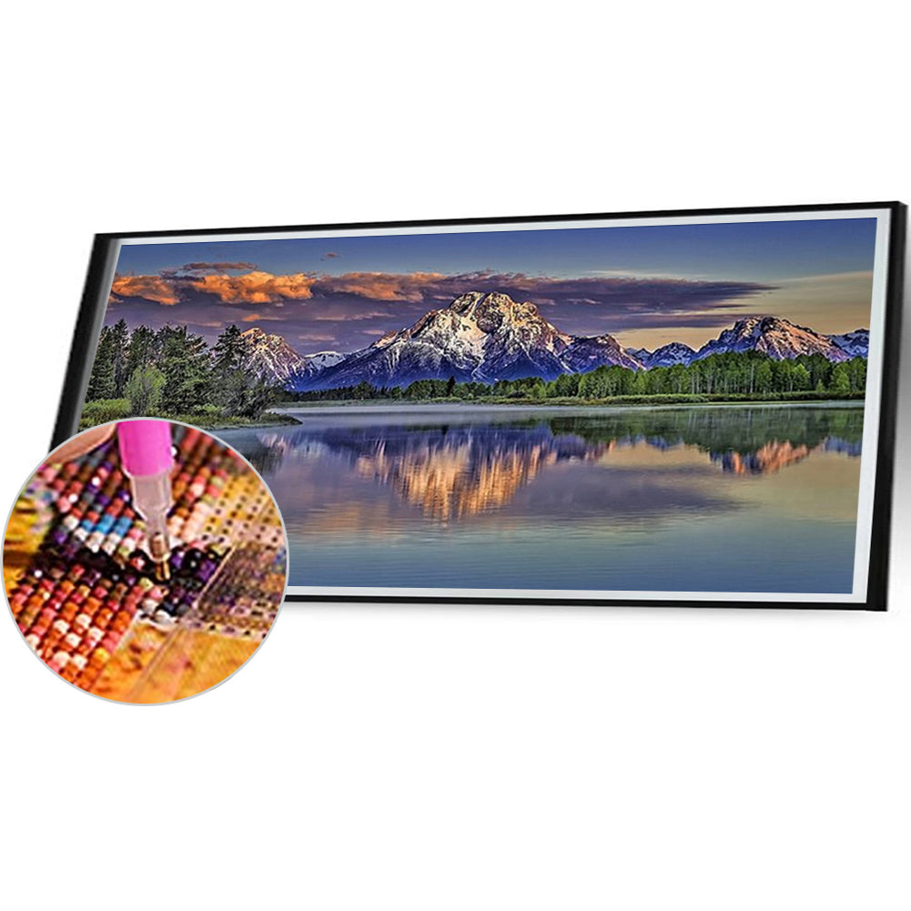 Snow Mountain River - Full Square Drill Diamond Painting 80*40CM