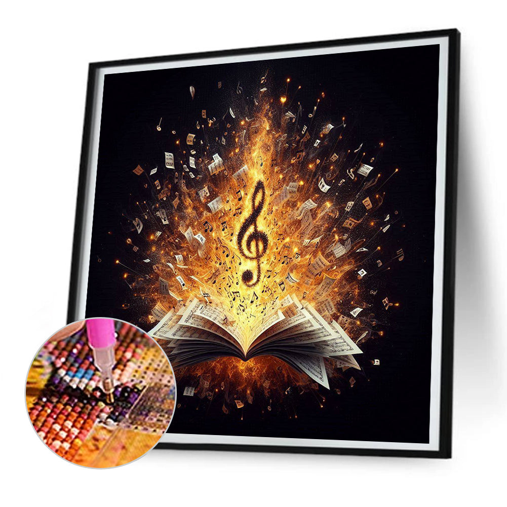 Musical Notes Book - Full Round Drill Diamond Painting 30*30CM