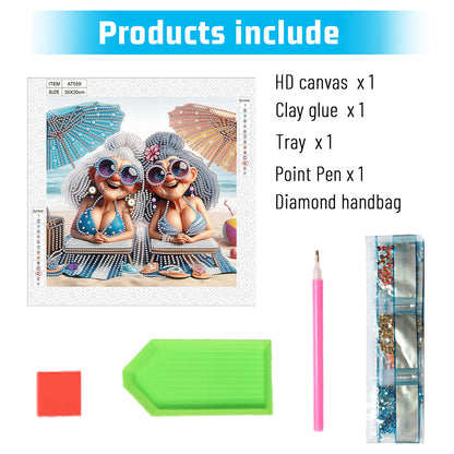 Cute Old Grandma - Partial Special-Shaped Drill Diamond Painting 30*30CM