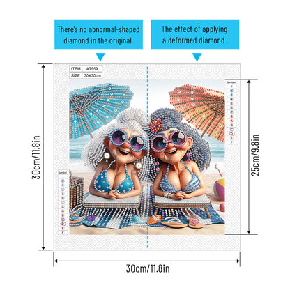Cute Old Grandma - Partial Special-Shaped Drill Diamond Painting 30*30CM
